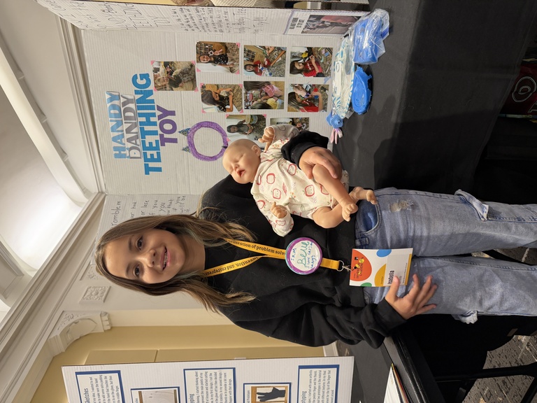 Isabella with her invention