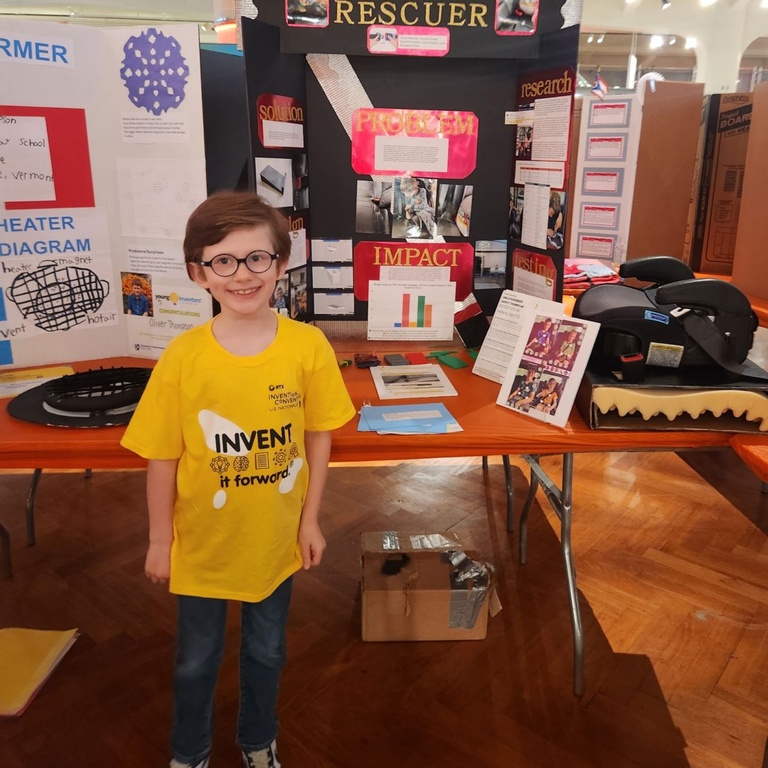 Oliver with his winning Invention "Recessed Rescuer"
